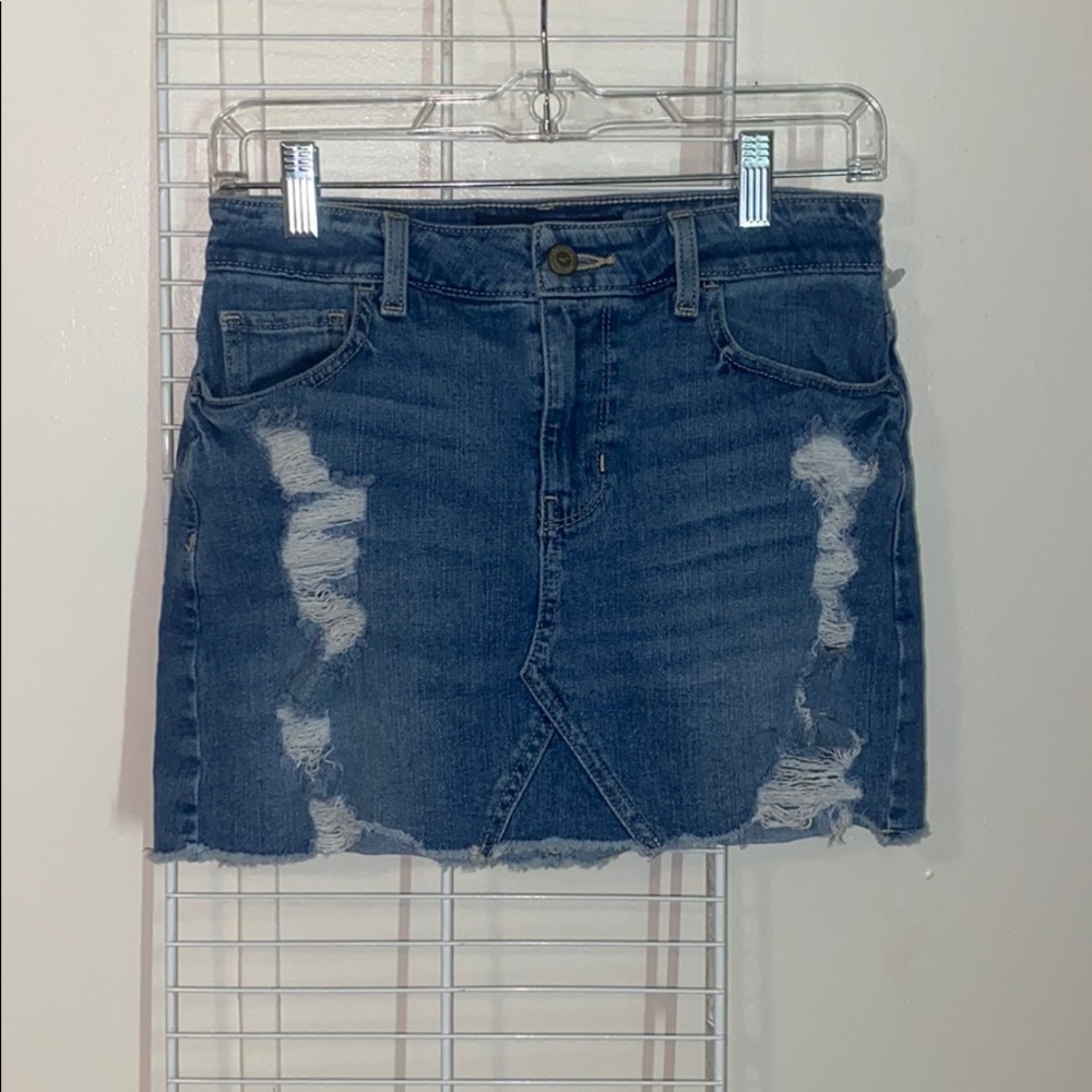 hollister jean skirt